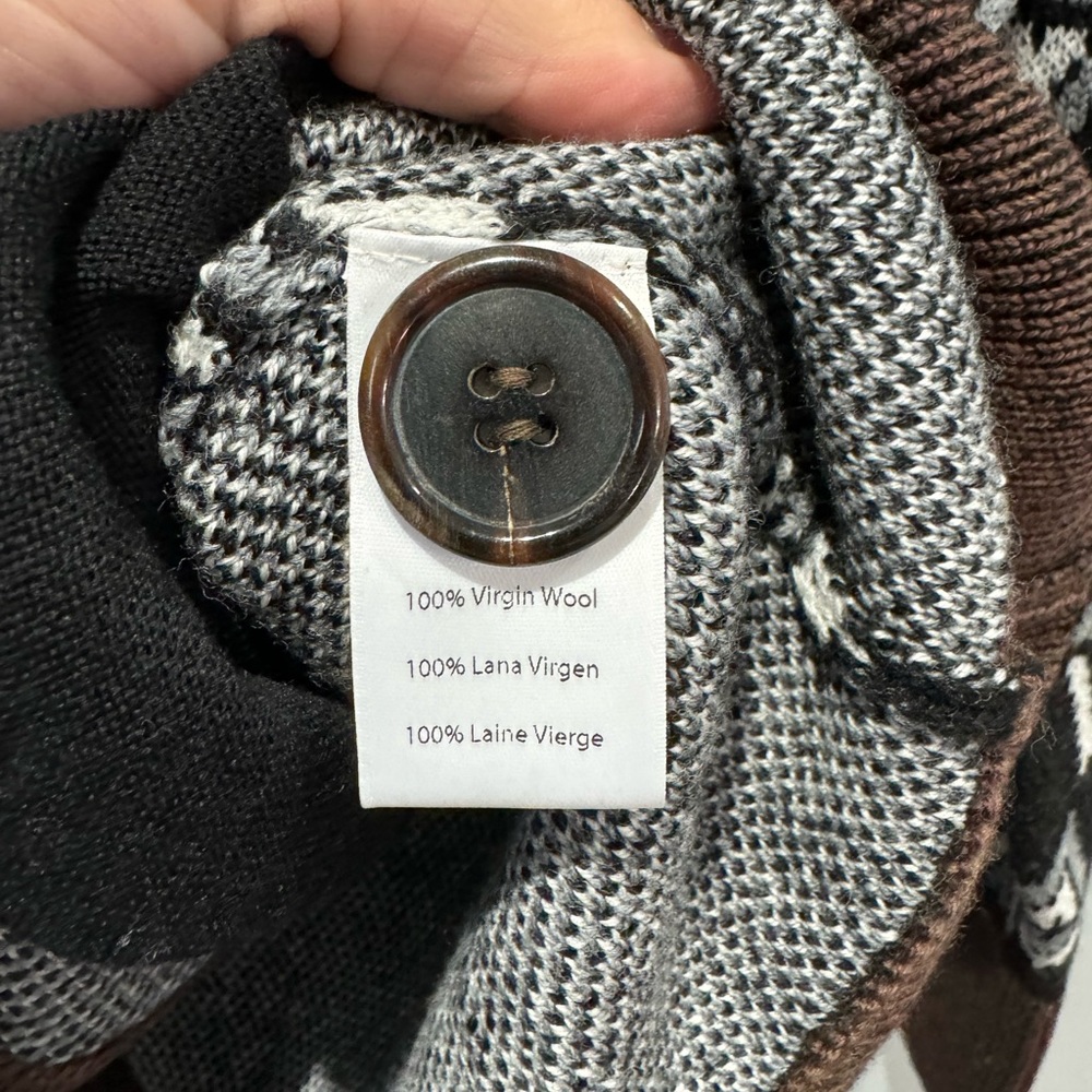 Autumn Adeigbo $525 NWT Brown Virgin Wool Button Up Sweater Odette Cardigan - Picture 5 of 7